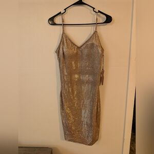 2 For $25 Haute Monde Gold‎ Sparkly Cocktail Dress
